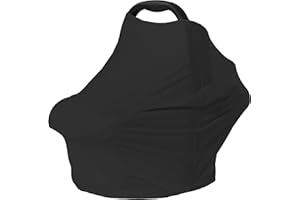 Multi-use Nursing Cover Car Seat Covers for Babies - Breastfeeding Cover Carseat Canopy Cover (Black Print)