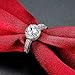 FENDINA Womens Wedding Engagement Ring Classic Solitaire Eternity Love Promise Rings for Her Anniversary Gift Bands - 18K White Gold Plated & CZ Crystal - 8