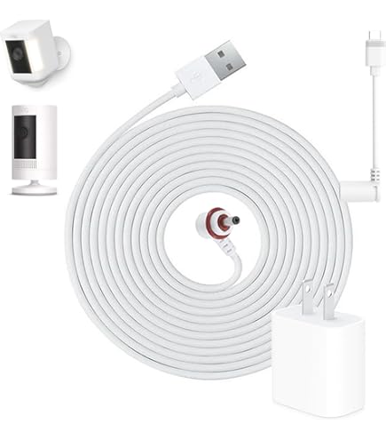 Black AC Power Adapter Charger For Ring Stick Up Cam Plug-In 2nd/3rd