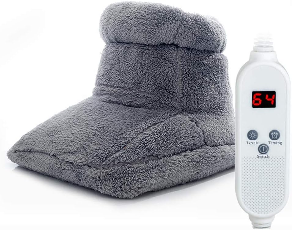 CMmin Comfier Foot Warmer and Heating Pad,Washable Large Size,Adjustable Temperature 6 Heat Setting,Timing, Heating Materials(34 * 32cm) (Color : Gray)