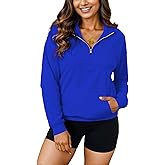 YeGine Womens Sweatshirt Oversized Quarter Zip Pullover Half Zip Long Sleeve Top