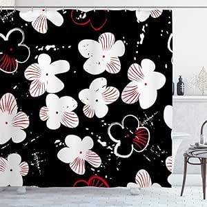 DYCBNESS Cortina de Ducha,Patrón de Puntos del Arco Iris Trazos