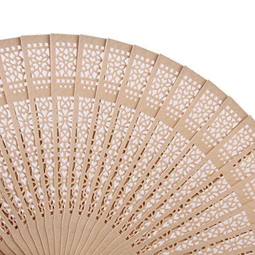 image for Grosun 10 Packs Chinese Sandalwood Fans, Handheld Folding Fans with Ta