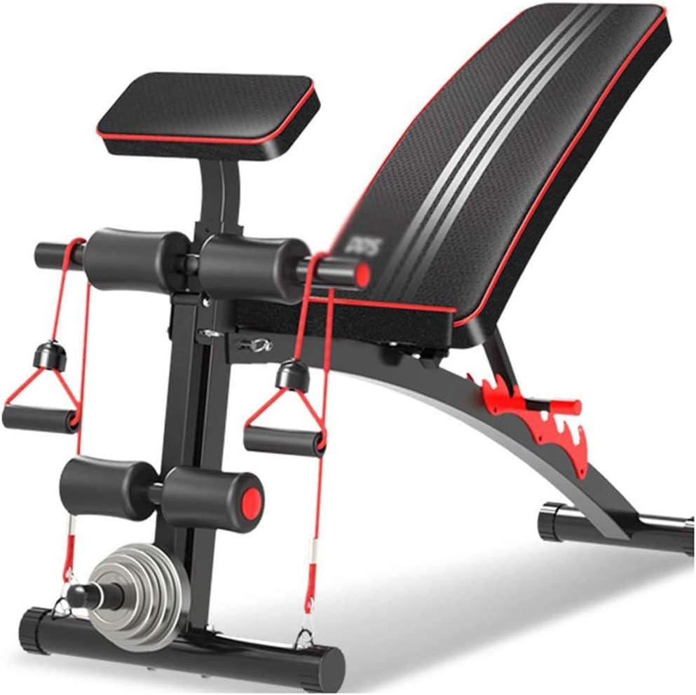 Adjustable Curved Seat,Priest Bench Dumbbell Bench Flat Incline Decline Utility for Home Gym & Fitness Studio,Foldable Weight Bench Black 140x50x106cm(55x20x42inch)