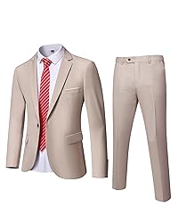 MrSure Men's 2 Piece Slim Fit Suit with Stretch