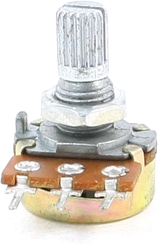 sourcing map 5K ohm 3 Pins 6mm Split Knurled Shaft Rotary Linear Taper Potentiometers