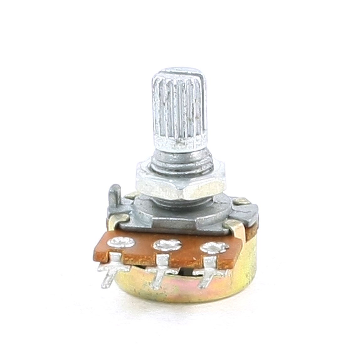 sourcing map 5K ohm 3 Pins 6mm Split Knurled Shaft Rotary Linear Taper Potentiometers