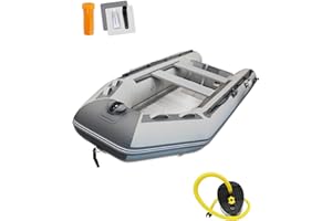 Beyond Marina Inflatable Dinghy Boat – 8.2ft 10ft 10.8ft, 3–5 Person, 5–15 HP, Heavy Duty Inflatable Fishing Boat for Adults with Aluminum Floor & Oars, USCG Approved, Certificate of Origin Included