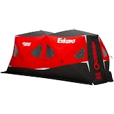 Eskimo&reg; Outbreak 850XDP, Pop-Up Portable Ice Fishing Shelter, No-Trip Door, 7-9 Person, Red/Black, 50850