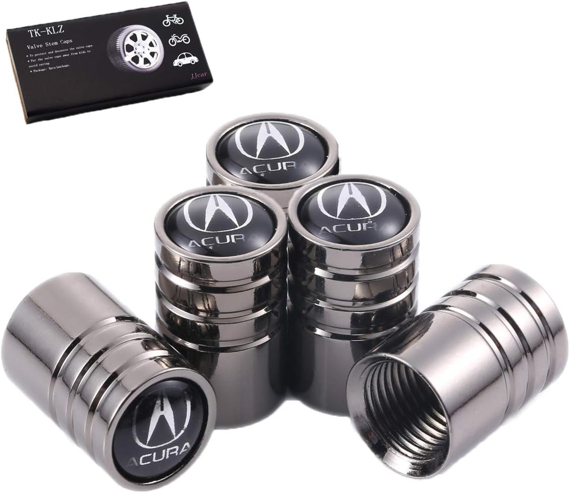 TKKLZ 5Pcs Chrome Car Tire Valve Stem Caps for Honda Acura CDX MDX TLX