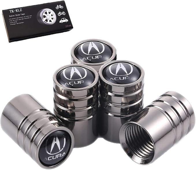 TKKLZ 5Pcs Chrome Car Tire Valve Stem Caps for Honda Acura CDX MDX TLX