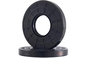 XiKe 2PCS Oil Seal, Lip Seals, TC 15mm x 25mm x 7mm, Nitrile Rubber Double Lip Spring-Loaded Oil Shaft Seal, Designed for Bearing Shaft, Black