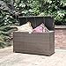Patiorama Outdoor Wicker Storage Box Patio Aluminum Frame Espresso Brown Wicker Cushion Storage Bin Deck Box, 120 Gallon