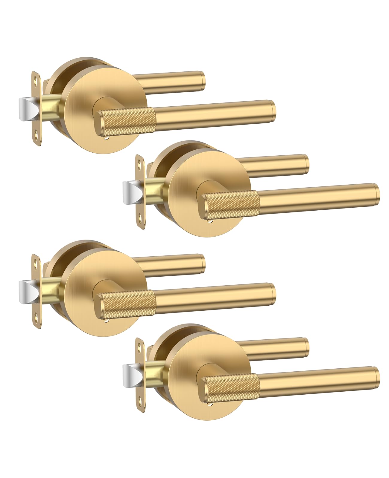 Photo 1 of Asidrama 4 Pack Champagne Bronze Privacy Door Handles, Door Lever with Door Knobs Indoor for Bedroom or Bathroom, Heavy Duty Door Handles Interior with Locks for Left Right Sided Doors