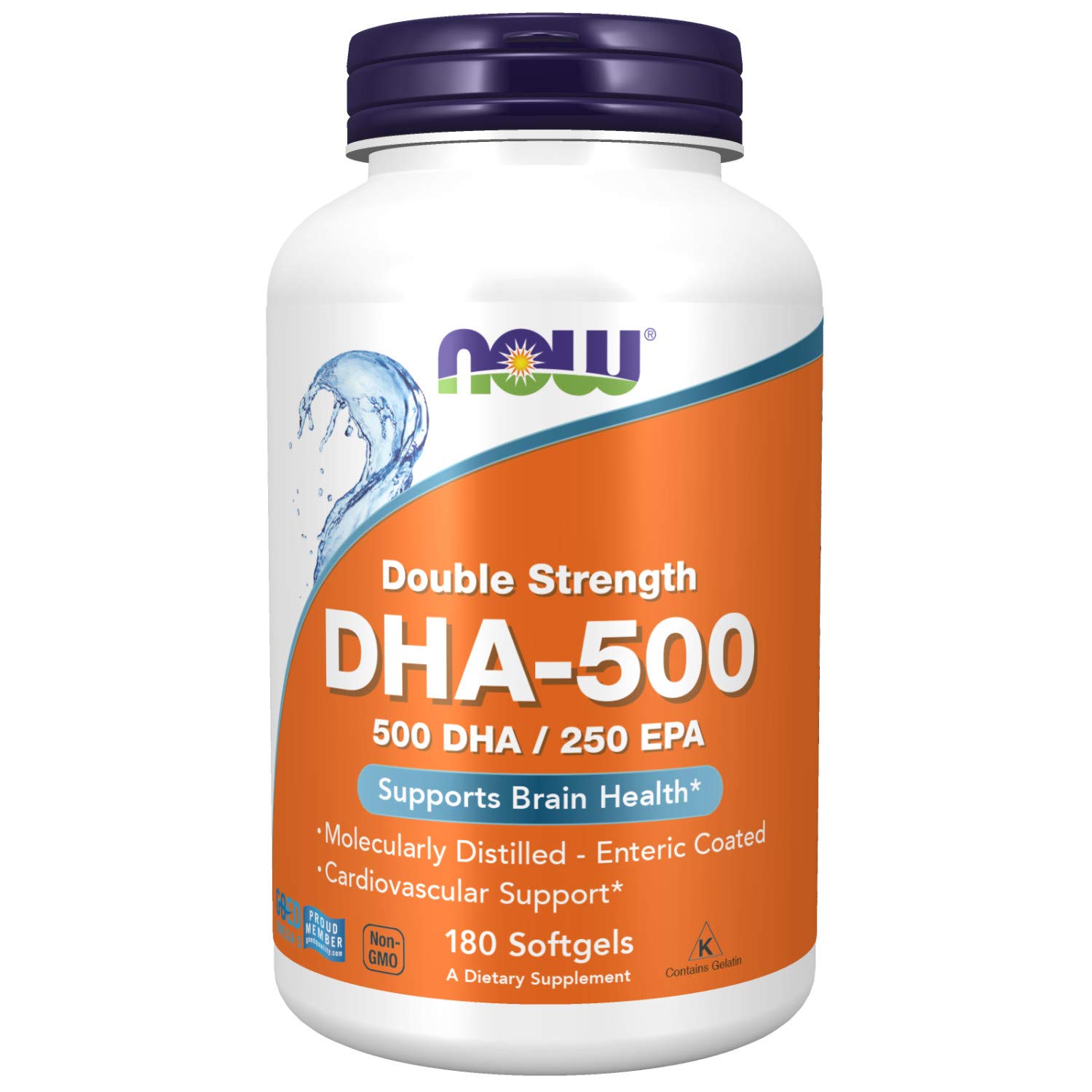 NOW Supplements, DHA500 with 250 EPA, Molecularly Distilled, Supports