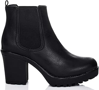 black cleated chelsea boots