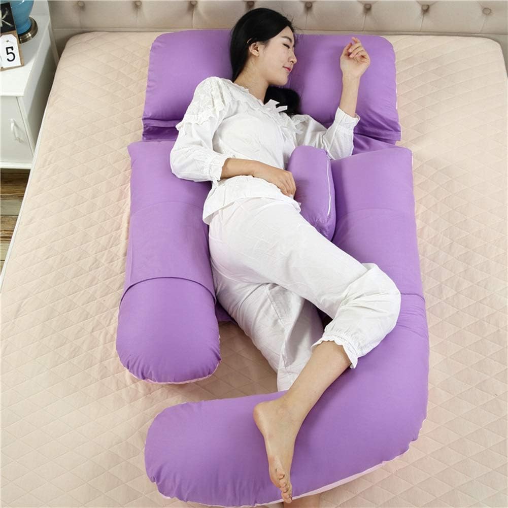 Amazon Com U Shape Pregnancy Pillow Maternity Pillow Perfect For Baby And Mom Sleeping Nursing Friendly For Neck Back And Head Case Washable Full Cotton Material Aa Color Purple Home Kitchen