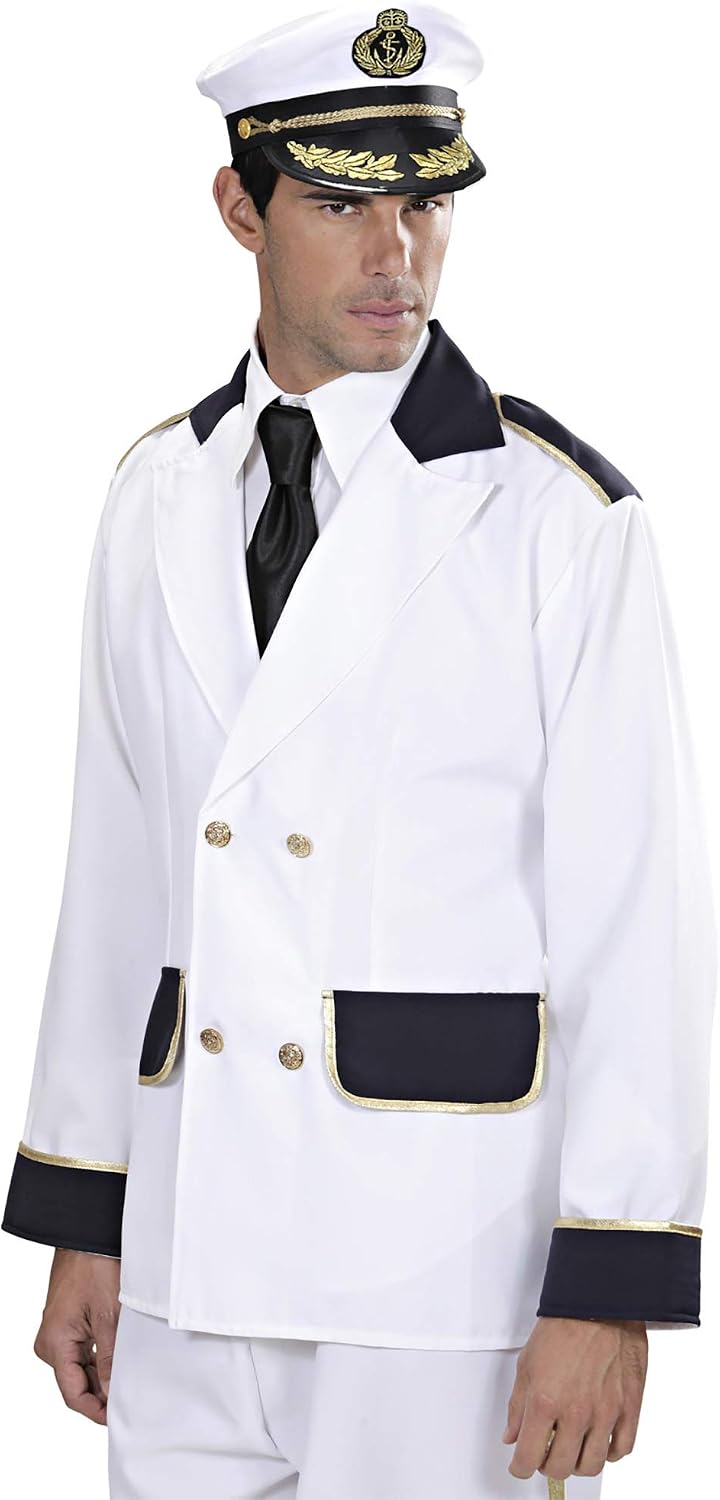 Captain Jacket Costume Medium for Sea Sailor Navy Fancy Dress, Multi-coloured, 38