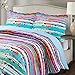 vivinna home textile Printing Damask Quilt Set Queen Size Light Blue Danube (Size:90