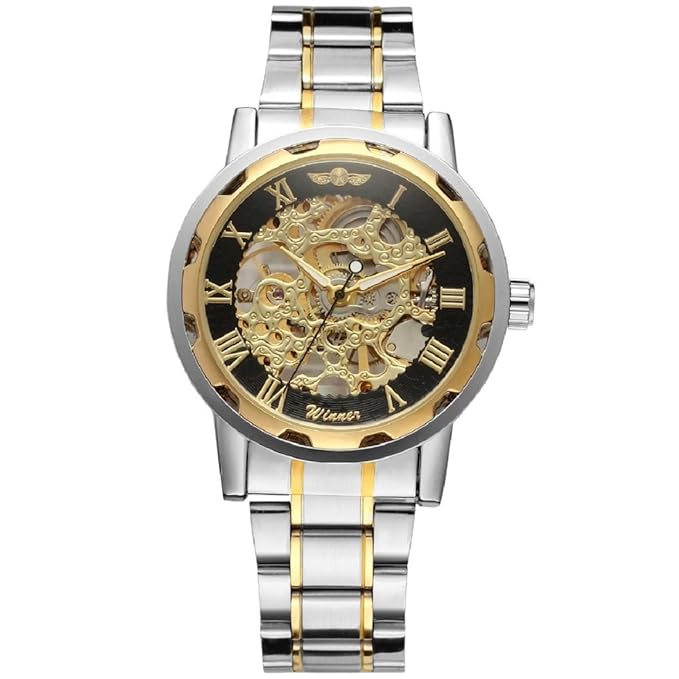 Winner Analogue Gold Dial Mens Watch -Aw182