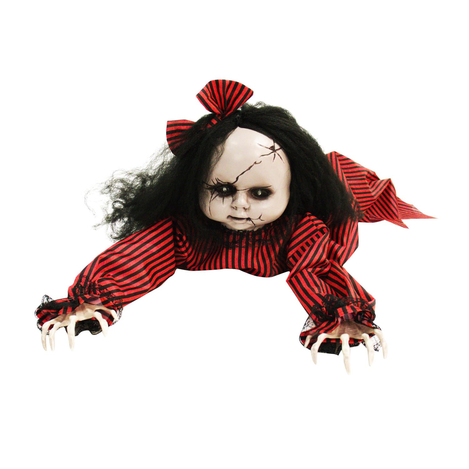 Photo 1 of ****SWINGING GIRL NOT CRAWLING****
Haunted Hill Farm Scary Haunted Crawling Baby Doll, Halloween Animatronic with Touch Activated Lights and Sound, Battery Operated Indoor or Covered Outdoor Halloween Decorations, Creepy Fright Props