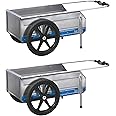 Tipke Manufacturing Company Foldit Do It All Portable Aluminum Folding Utility Cart, 330 Pound Capacity, Blue Stripe (2 Pack)