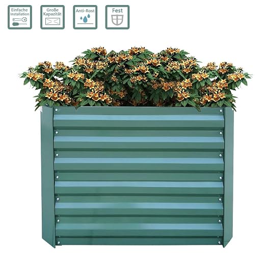 Froadp Lecho de Galvanizado Elevado Rectangular Estructura Verde ...
