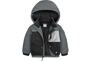 GEMYSE Toddler Winter Coat Waterproof Baby Boys Ski Snow Jacket with Hood Thicken Warm Kids Jacket Outerwear