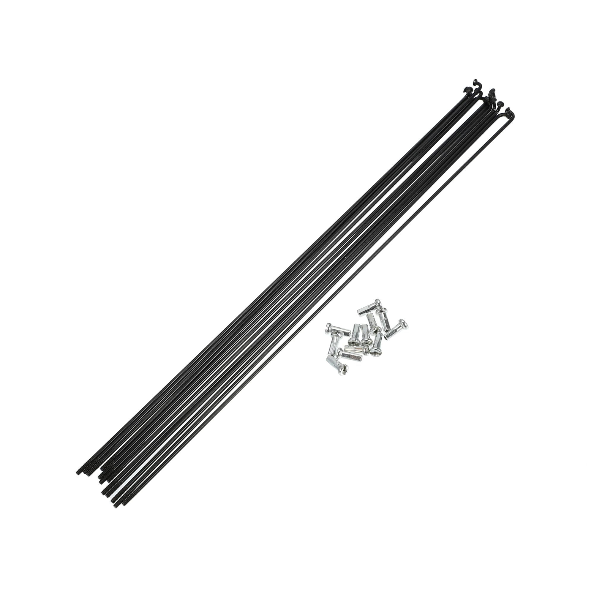 A ABSOPRO 12 Pcs 14G J Bend 282mm Bike Bicycle Spokes with Nipples Black Item Replacement
