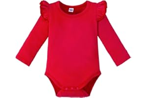 Magic Park 0-24M Infant Girl Romper Baby Girls Solid Color Bodysuit Toddler Ruffle Jumpsuit Shirts Casual Tops Baptism Shirt