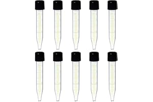 YUXUN YX Pack of 10, Centrifuge Tube, 5ml Borosilicate Glass Material, Conical Bottom, Centrifuge Vials with Printed Graduation and Black Screw Cap, No-Leak, Non-Sterile (5ml, Pack of 10)