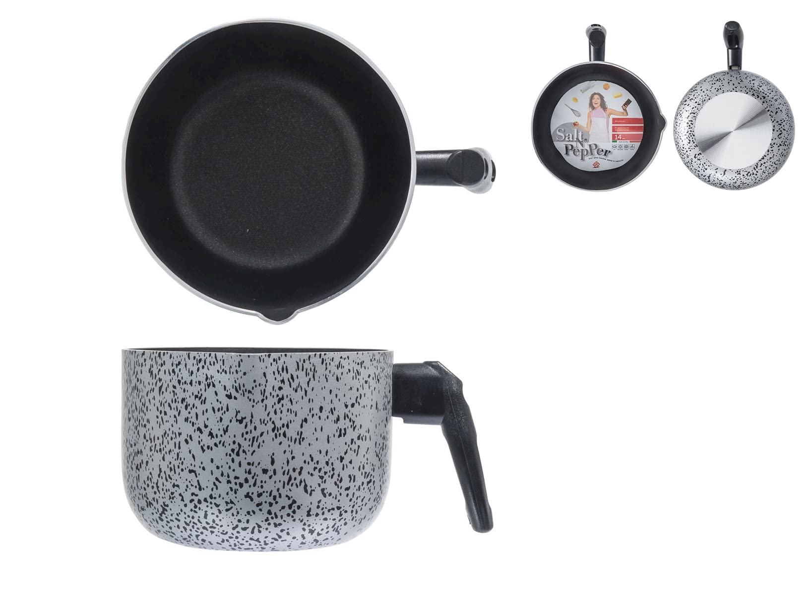 Home Salt N'Pepper Aluminium Milk Kettle with Pouring Spout Non Stick Coating 14 cm