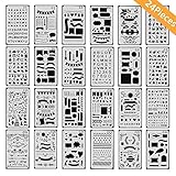 ONEST 24 Pack Journal Stencil Plastic Planner Stencils Journal/Notebook/Diary/Scrapbook DIY Drawing Template Stencil 4x7 Inch