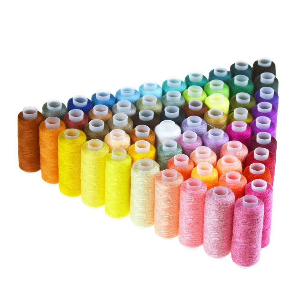 Candora® 60 Colors Sewing Thread Coil 250 Yards Each Polyester All Purpose for Hand and Machine Sewing (60pcs)