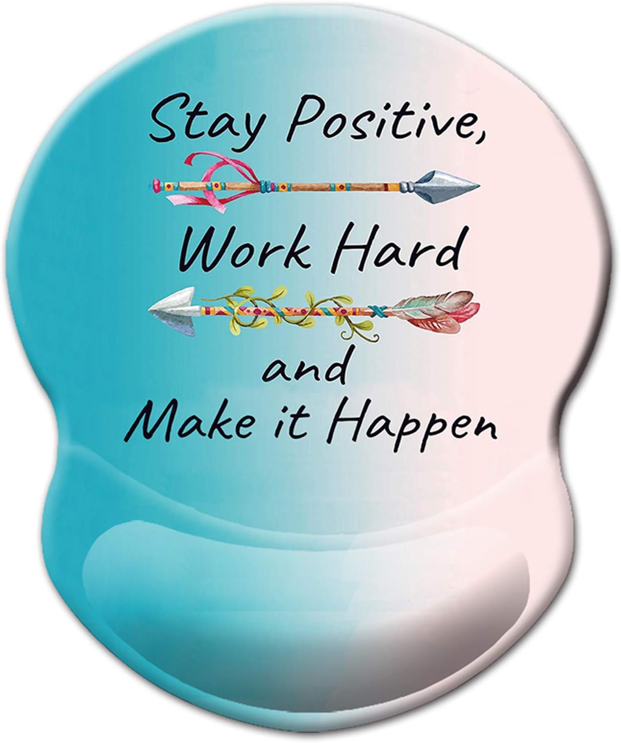 ITNRSIIET Mouse Mat with Wrist Support,Ergonomic Mouse Pad with Gel Wrist Rest,Gaming Mousepad with Lycra Cloth,Non-Slip PU Base for Computer,Laptop,Office&Home,Inspirational Quote