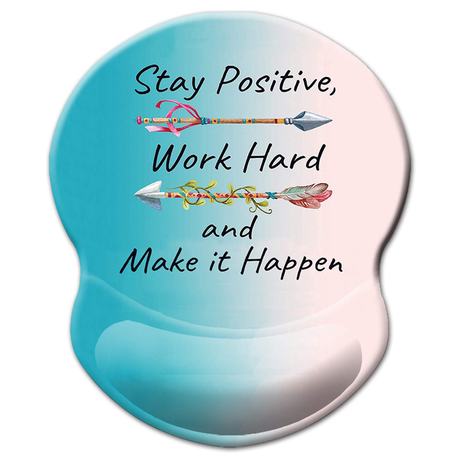 ITNRSIIET Mouse Mat with Wrist Support,Ergonomic Mouse Pad with Gel Wrist Rest,Gaming Mousepad with Lycra Cloth,Non-Slip PU Base for Computer,Laptop,Office&Home,Inspirational Quote