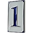 House Numbers Simple Blue & White Hand-painted Italian Ceramic Numbers & Letter Tiles 11cm x 7cm (Number 1)
