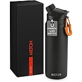 Milton 32 oz Stainless Steel Thermos Water Bottle with Magnetic Straw Lid, Double Walled Vacuum Insulated Flask, Keeps Drinks Hot for 12 Hours, Cold for 24 Hours, Leakproof Design for Travel, Turk
