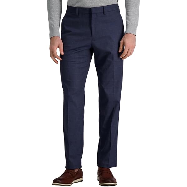 Lauren Ralph Lauren Mens Classic-Fit Wool Plaid Dress Pants 38W x 30L Blue  at Amazon Men's Clothing store