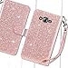 UrbanDrama for Samsung Galaxy J7 2015 Case Galaxy J7 Wallet Case, Glitter Shiny Faux Leather Magnetic Closure 9 Credit Card Slots Cash Holder Protective Case for Samsung J7 5.5 inch, Rose Gold