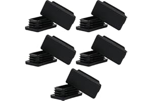 FiveEyes 1"X2" 1X2 Rectangle Tubing Plug (10 Pack), 1X2 End Cap 1X2 Inch Tubing Plug Tube End Cap Fence Post Pipe Cover Tubing Insert Chair Glide Finishing Plug