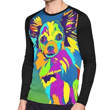 Mrijvob Multi Color Long Haired Chihuahua Dog Men S Contrast Print