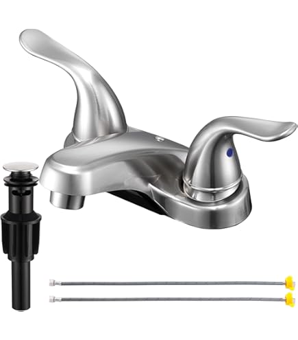 Glacier Bay 4" Centerset Bathroom Faucet - Chrome Finish With Low-Arc Spout & 2 Levers