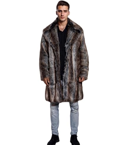 RomanticDesign Women's Long Lapel Faux fur Jacket Shaggy Coat Warm