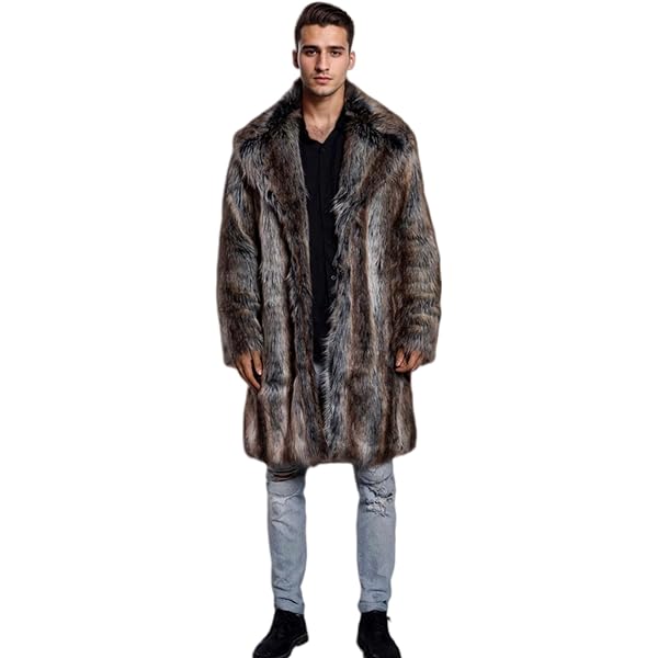 Old DIrd Men's Warm Fashion Winter Coat Parka Overcoat Faux