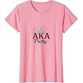 AKA Pretty Sorority for Women - Elegant Floral Design T-Shirt