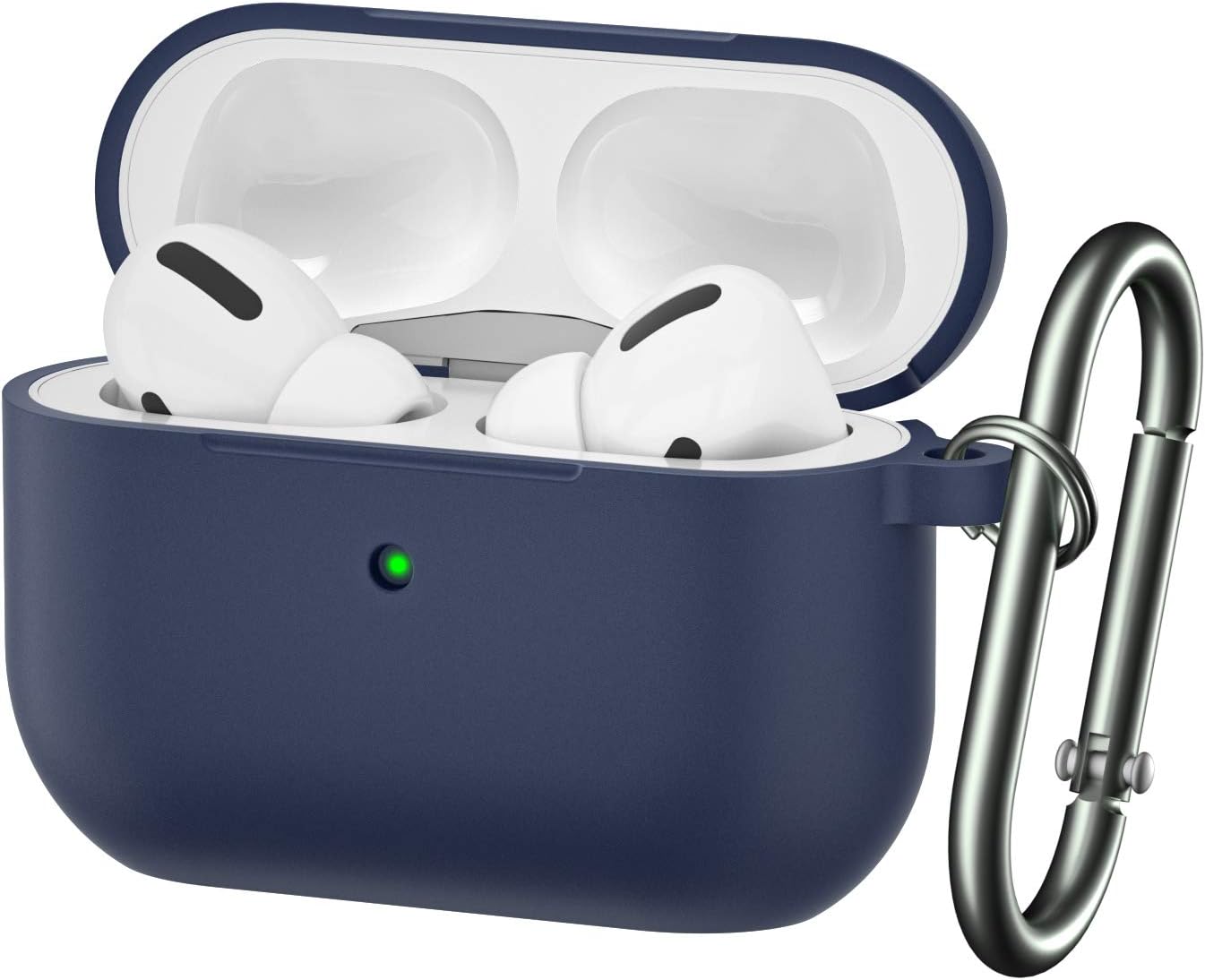 BRG Compatible with Airpods Pro Case, Soft Silicone Skin Case Cover Shock-Absorbing Protective Case with Keychain [Front LED Visible]