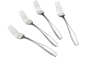 Ggbin 12 Piece Stainless Steel Dessert Forks, 4-Prong Salad Forks
