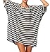 Yonala Women's Classic Striped Tassel Chiffon Beachwear Bikini Swimwear Cover Up Black-stripe One Size