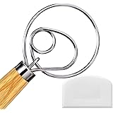 Danish Dough Whisk, Dutch Style Bread Whisk For Dough Cooking Kitchen with Stainless Steel Danish Whisk Bread Mixer 13" and D